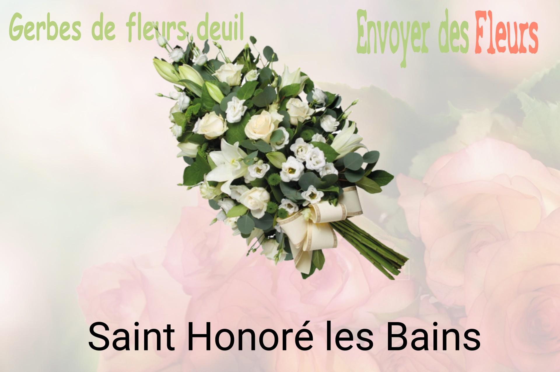 Gerbe de fleurs de deuil livrée à Saint-Honoré-les-Bains